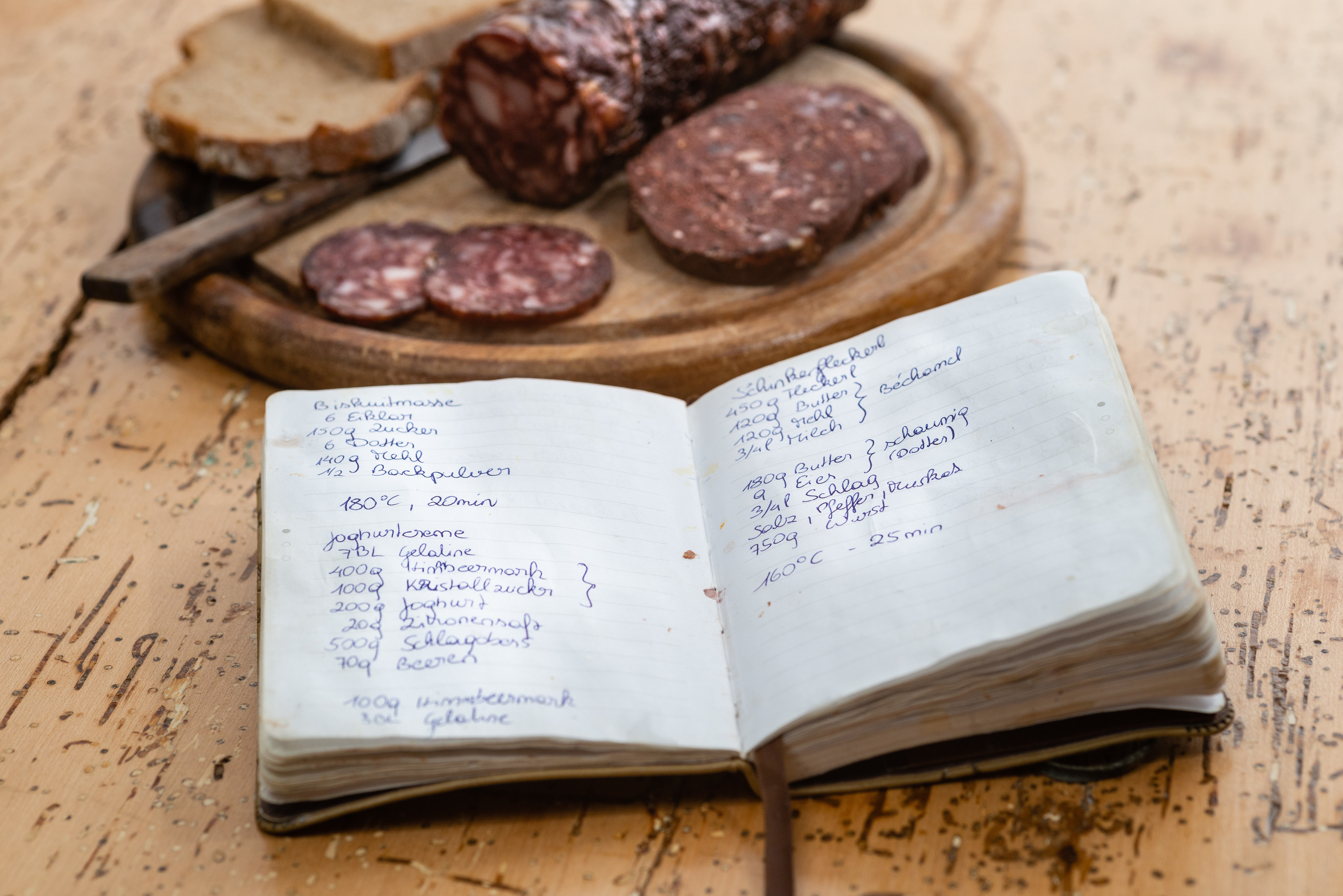 Einige hausgemachte Produkte, wie Wildwurst